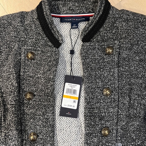 NWT Tommy Hilfiger Women's Marled Military Band Jacket Blazer Grey - Picture 7 of 8
